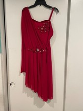 Embellished romantic style red dance costume adult female medium