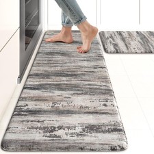 Anti Fatigue Kitchen Mats for Floor 17"x47" 17"x29", Abstract Farmhouse Kitch...