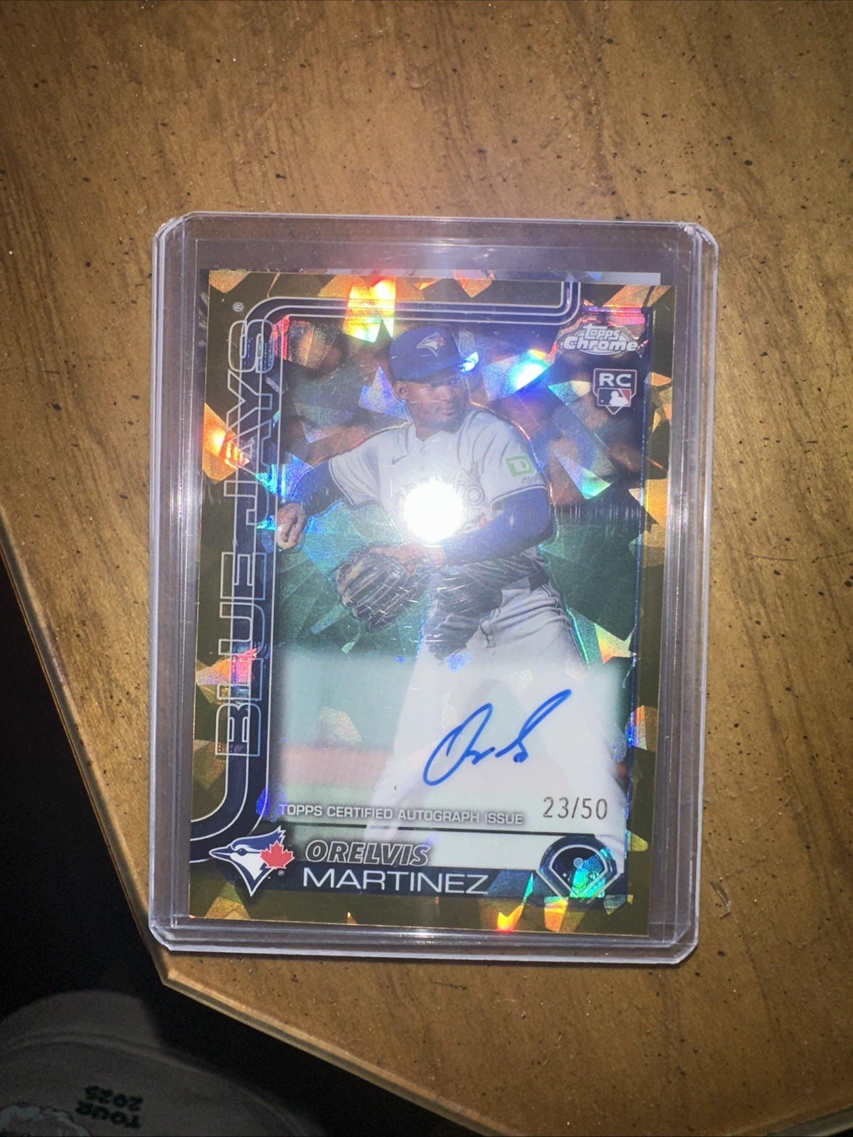 2025 Topps Chrome Sapphire RA-OM Orelvis Martinez Rookie Auto Gold Sapphire /50