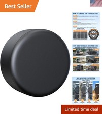 Black Pu Leather Spare Tire Cover For 30-32 Inch Wheels - Universal Fit Black Pu Leather Spare Tire Cover For 30-32 Inch Wheels - Universal Fit