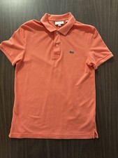 Lacoste Men  s Polo Shirt   Orange   Slim Size 4   Classic Croc Logo   Pre-Owned
