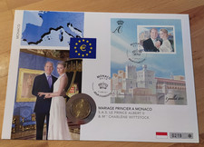 Numisbrief 2 Euro bfr unz Monaco 2009 Hochzeit Albert Charlene Wittstock 2011 €