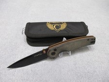 Ruck & River CURRIN776 Folding Knife Black Blade Textured Handle w/ Pouch