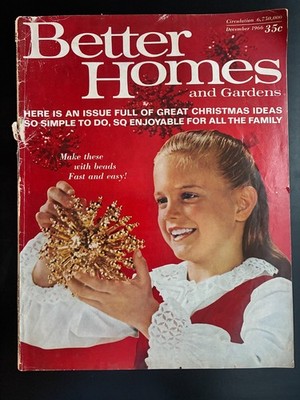 Vintage 60s Magazine Better Homes and Gardens December 1966 XMAS Issue