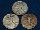 3 1941 1943 1948 Walking Liberty 90% Silver Half Dollar