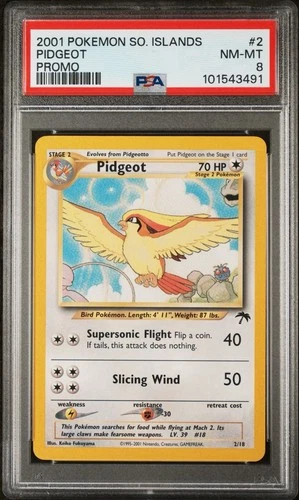 PSA 8 NM-MT Pidgeot Southern Islands Promo Pokemon Card 2/18