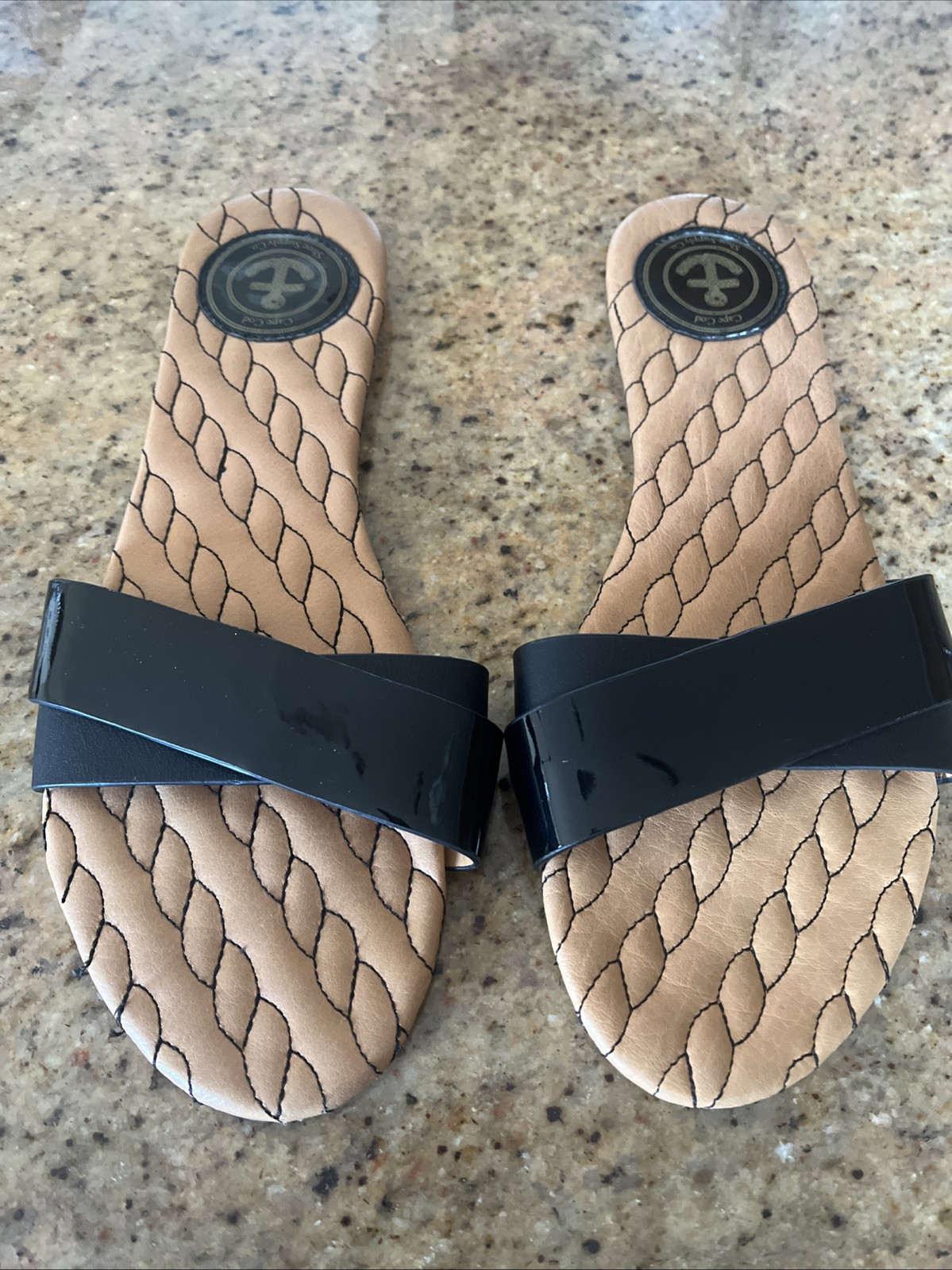 APL Cape Cod Shoe Supply Co diapositive incrociate nere taglia 10