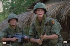 Charlie Sheen & Kevin Dillon Signed 12x18 Platoon Hey Piggy Piggy JSA Witnessed*