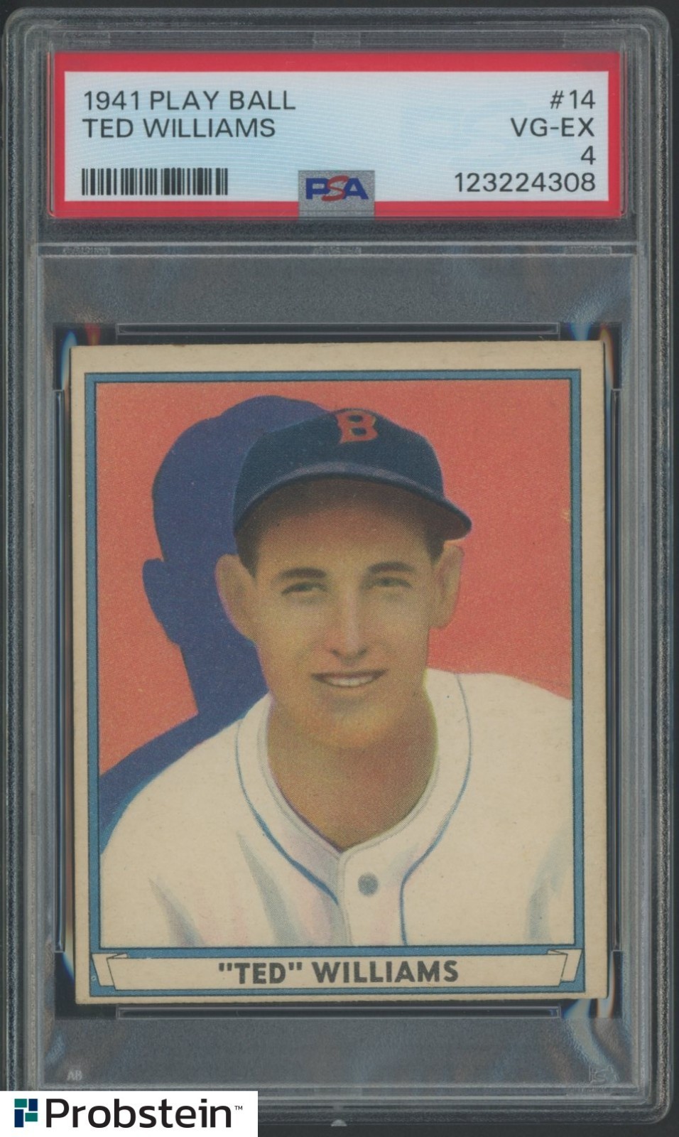 1941 Play Ball #14 Ted Williams Boston Red Sox HOF PSA 4 VG-EX