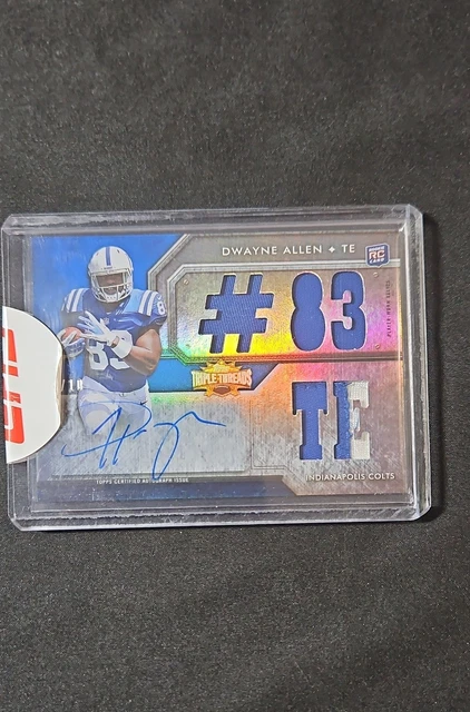 2012 Topps Triple Threads Dwayne Allen AUTO RELIC #124 SAPPHIRE #83TE 2/10