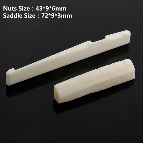 Accessorys Set-9 Pcs 6 String Acoustic Guitar Bone Bridge Pins And Saddle Nut - Bild 3 von 7