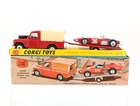 Vintage Corgi Toys Landrover With Ferrari Racing Car On Trailer w/ Original Box
