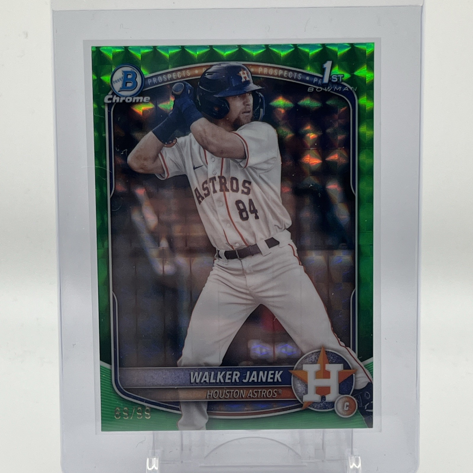 2025 Bowman - Walker Janek 1st Chrome Green Geometric Refractor #69/99 - Astros