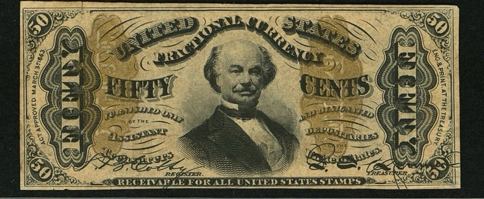 PCGS ChUNC63 FR# 1324 Fractional 1864 Currency, 50c Civil War 3rd Issue Specimen - Image 3 of 4