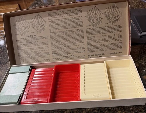 Vintage 1956 Milton Bradley Rack-O Board Card Game Complete