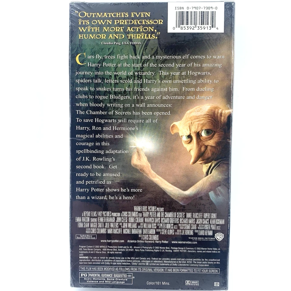 Harry Potter Chamber of Secrets VHS – New Sealed – 2003 Warner Home Video  Rare - Image 2 of 4