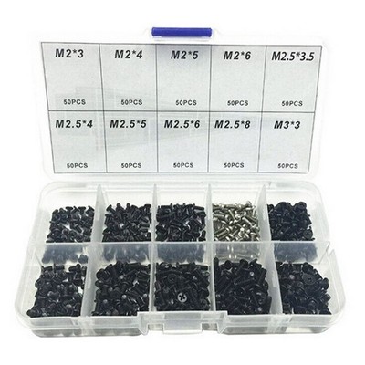500pcs Universal Laptop Computer Tablet M2 M2.5 M3 Screws Repair Tool Kit Box