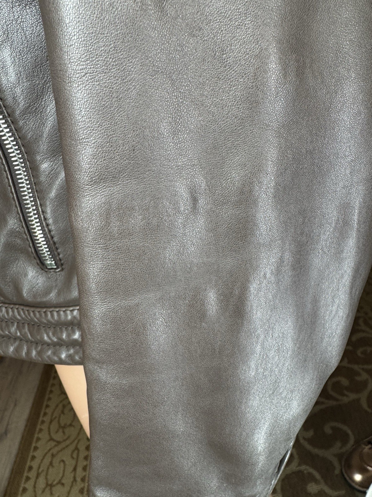 Santacroce Firenze Brown Soft Leather Jacket Women’s Moto Biker Italy Size M image 4
