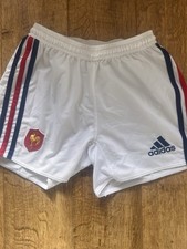 Original Adidas Frankreich FFR Rugby Heimshorts 2013/14 - weiß - Herren Large - sehr guter Zustand
