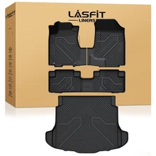 LASFIT Floor Mats for Honda CR-V 2007-2011 Custom TPE 1st & 2nd Row & Cargo Mat