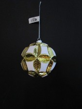 Large Holiday Lane Gold/White Glass Ornament From Macy's
