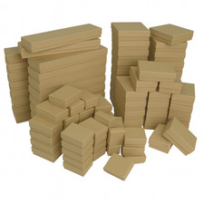 100 Brown Kraft Jewelry Gift Box with Cotton Insert   Small Packaging Box/Crafts