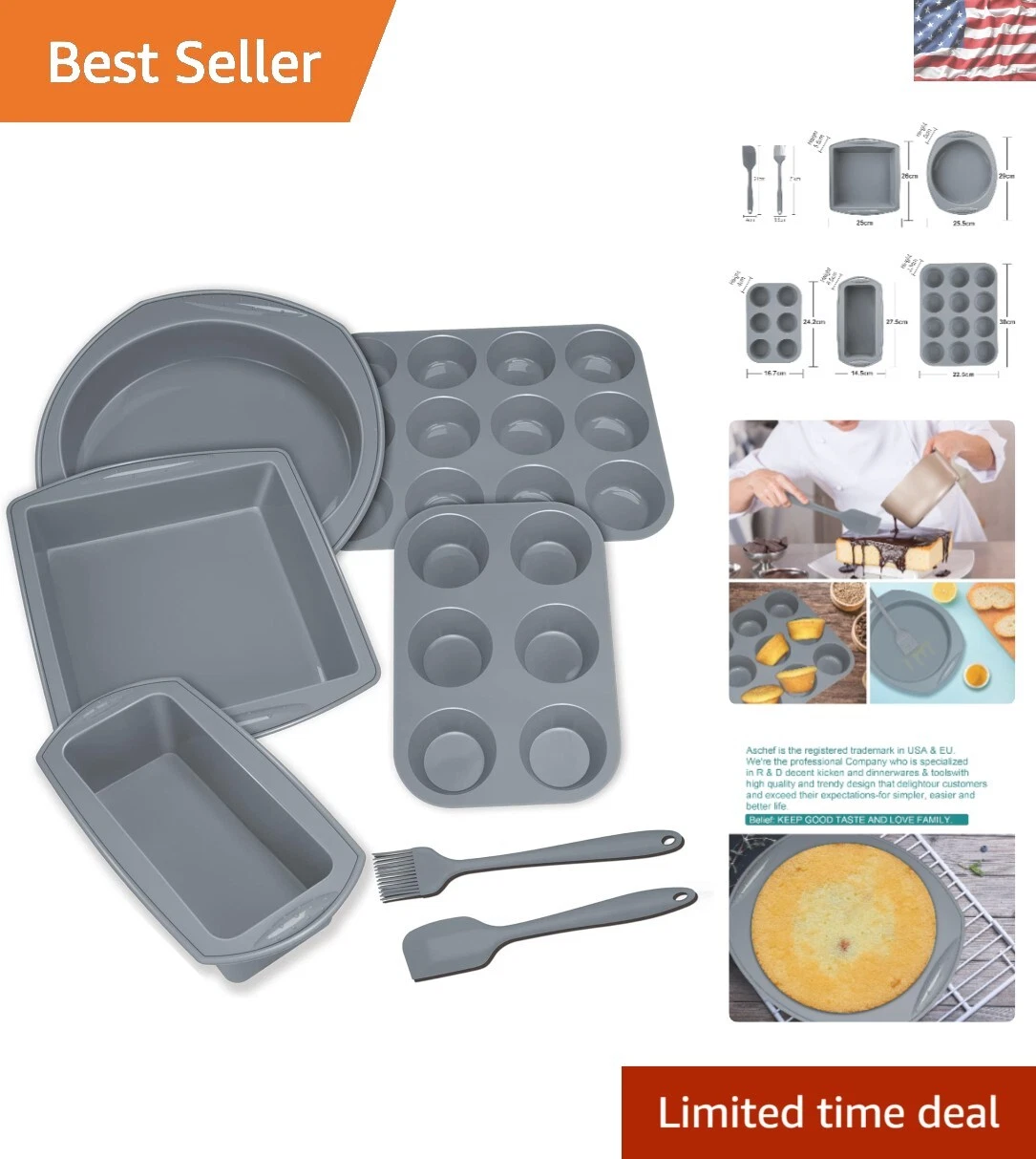 Heat-Resistant Nonstick Silicone Baking Mold Set - Perfect for Every Occasion