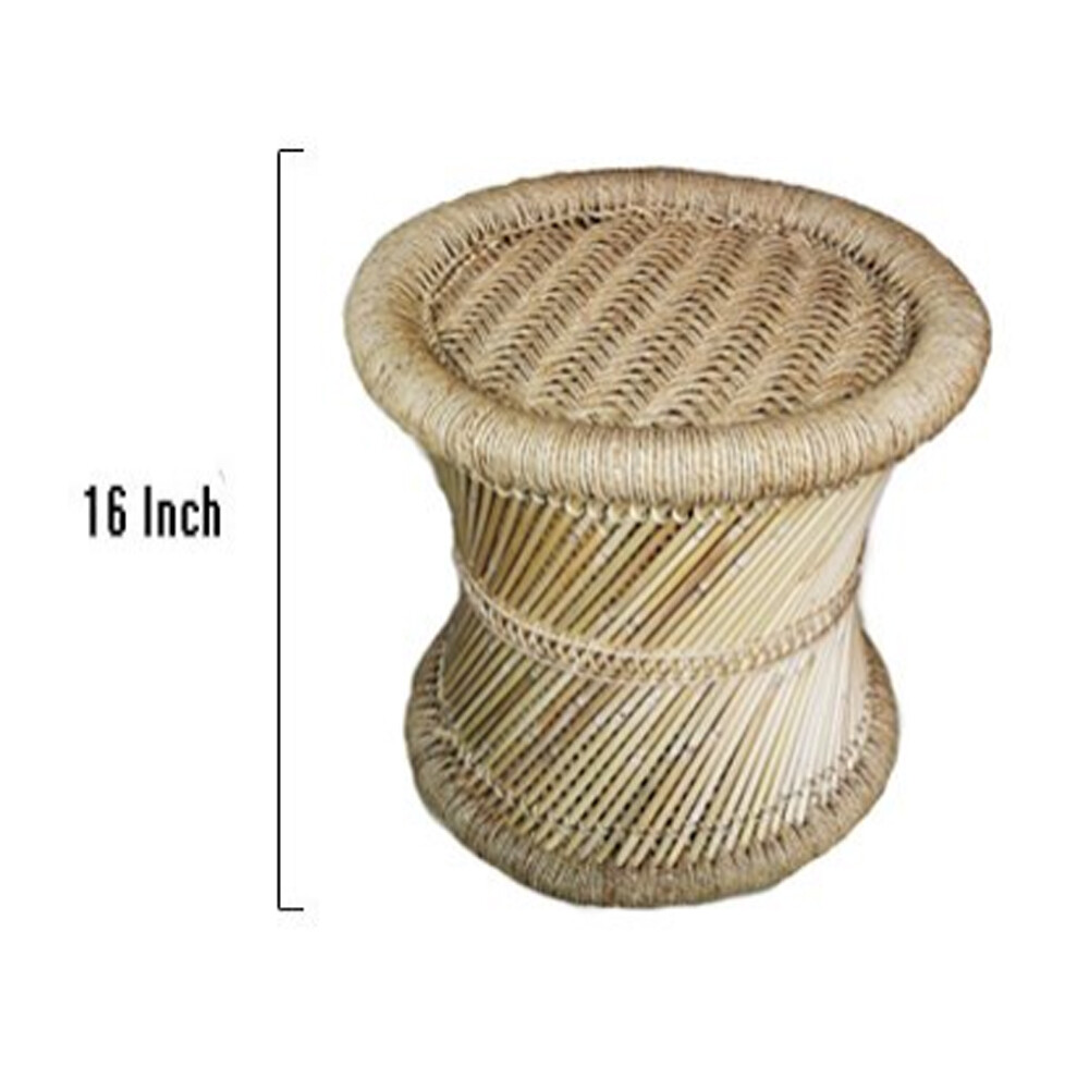 16 Inches Meditation Stool Muddha Outdoor Indoor Multicolored vintage outlook
