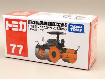 Tomica No.77 Hitachi Macadam Roller ZC125M-5 Mini Car TAKARA TOMY