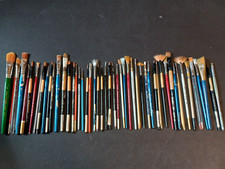 50 ASSORTED VINTAGE ARTIST PAINT BRUSHES, ESTATE LOT Multiple Brands 2