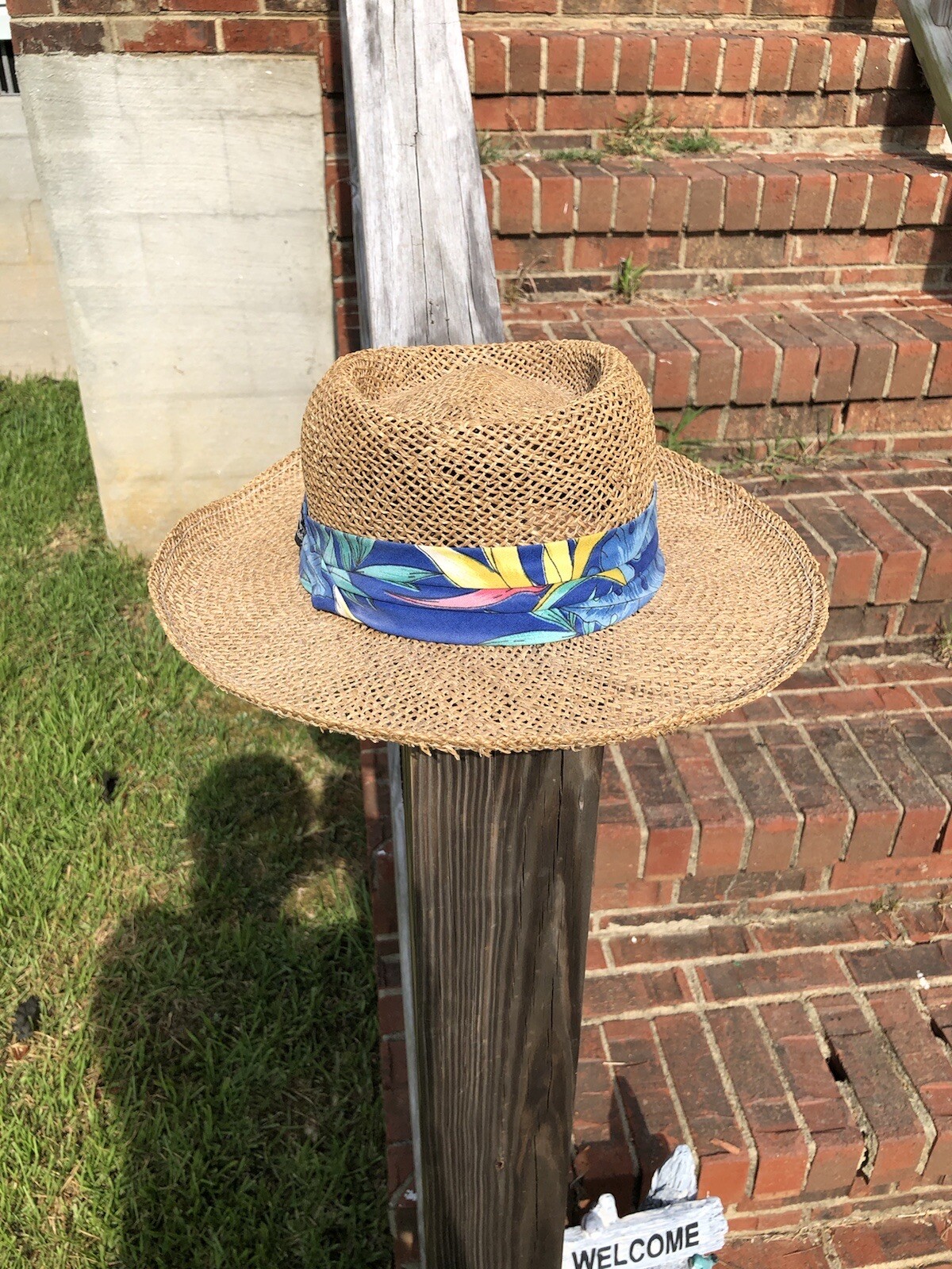 Original Panama Jack Seagrass Straw Gambler Hat Large… Gem