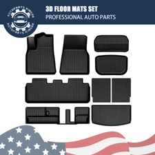 3D Floor Mats & Cargo Liner for 2020-2024 Tesla Model Y 7 Seats w/ Backrest Mat