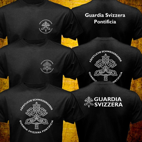 Rare Vatican Guardia Svizzera Swiss Guard Roman Catholic Pope Security T-shirt