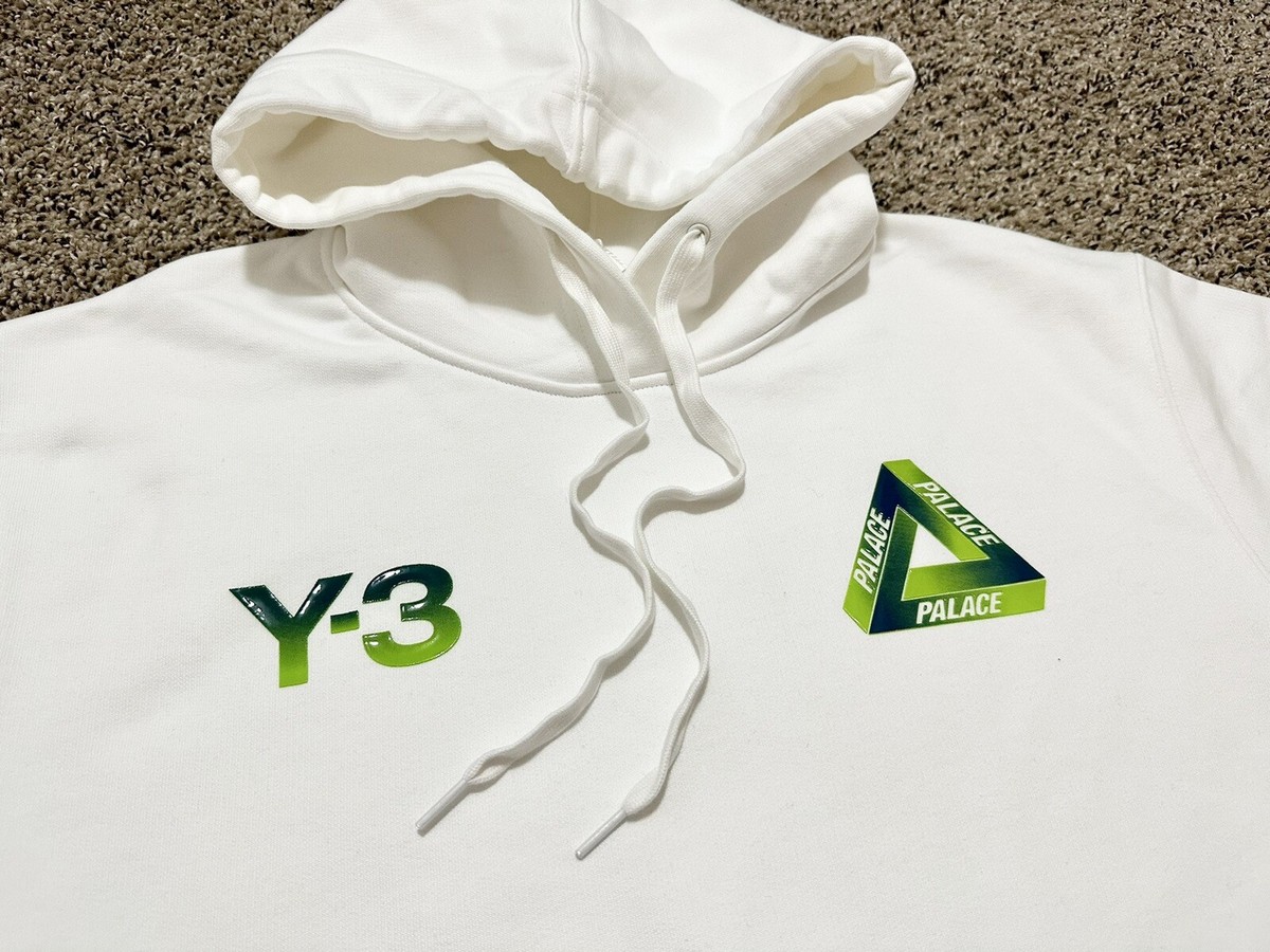 PALACE ADIDAS Y-3 LOGO HOODIE TRI-FERG WHITE HT3754 SIZE PALACE ADIDAS Y-3 LOGO HOODIE TRI-FERG WHITE HT3754 SIZE