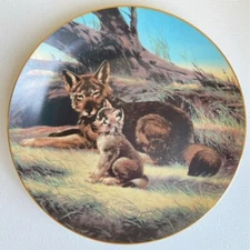 1989 The Red Wolf by Will Nelson Endangered Species Ltd Ed Plate by W. L. George