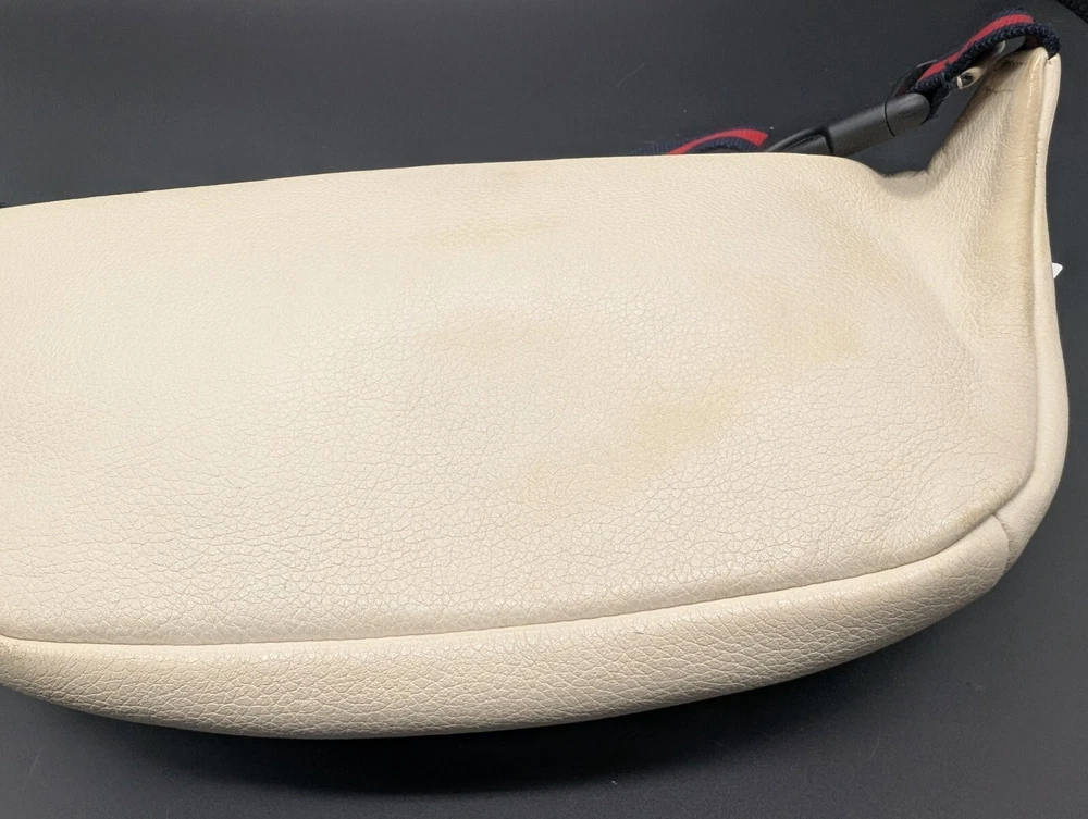 Gucci Sherry Line White Leather Waist Bag with Logo 530412 0GCCT 250605