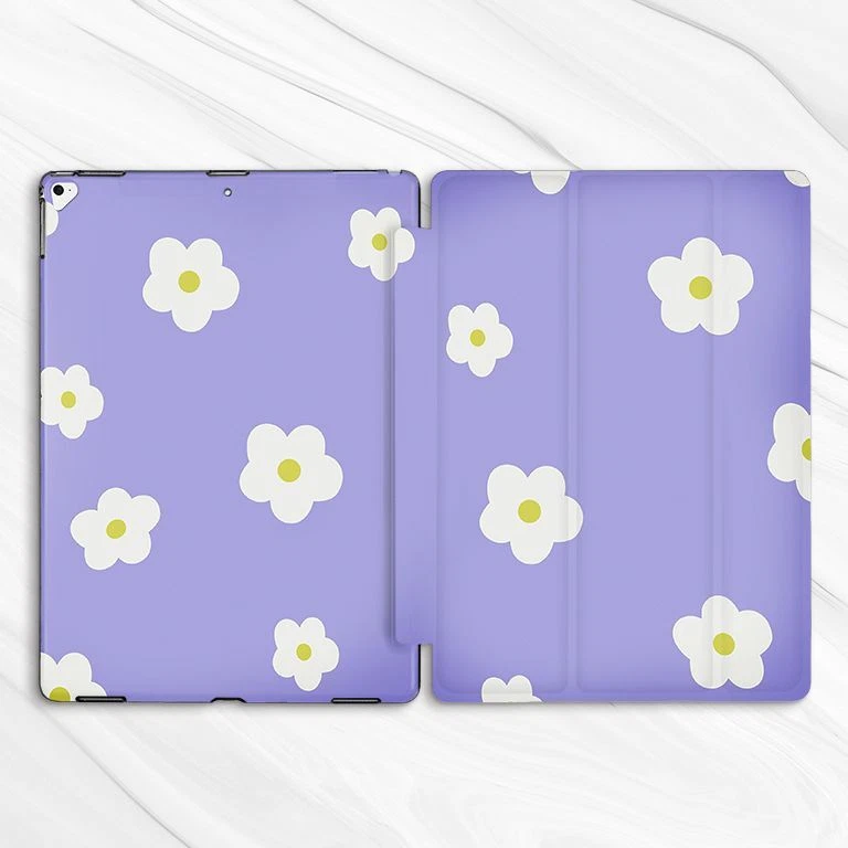 Girly Daisy Flowers Purple Case For iPad 10.2 Air 3 4 5 Pro 9.7 11 12.9 Mini - Image 4 of 4