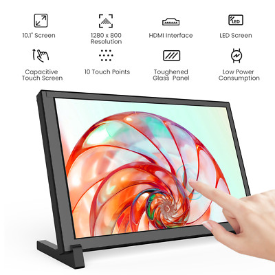 10.1'' IPS Raspberry Pi Touchscreen Monitor 1280x800 HDMI USB fr Pi 5/4/3 Windows