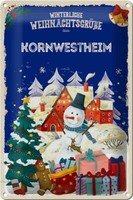 Blechschild WeihnachtsgrüßE Kornwestheim Geschenk Deko Schild Tin Sign 20X30 Cm