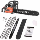 62CC Gas Chainsaw 20" Bar 3.5HP 2-Stroke Handheld Gasoline Chain Saw w/2 Chains✅