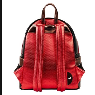 Loungefly Marvel Metallic Deadpool Cosplay Mini Backpack AND  display picture 1