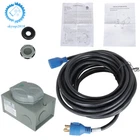 4 Prong 30 Amp Generator Cord 25 - 100 FT & Inlet Box NEMA L14-30P/L14-30R
