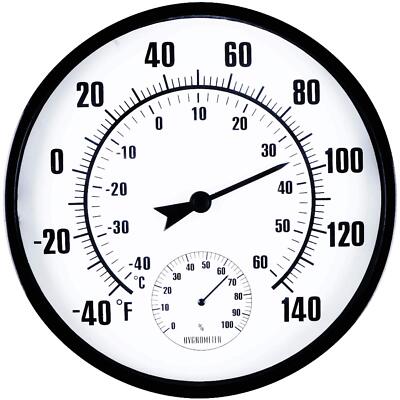 MUMTOP Indoor Outdoor Thermometer 10 Inch Outdoor Wall Hanging With Large White