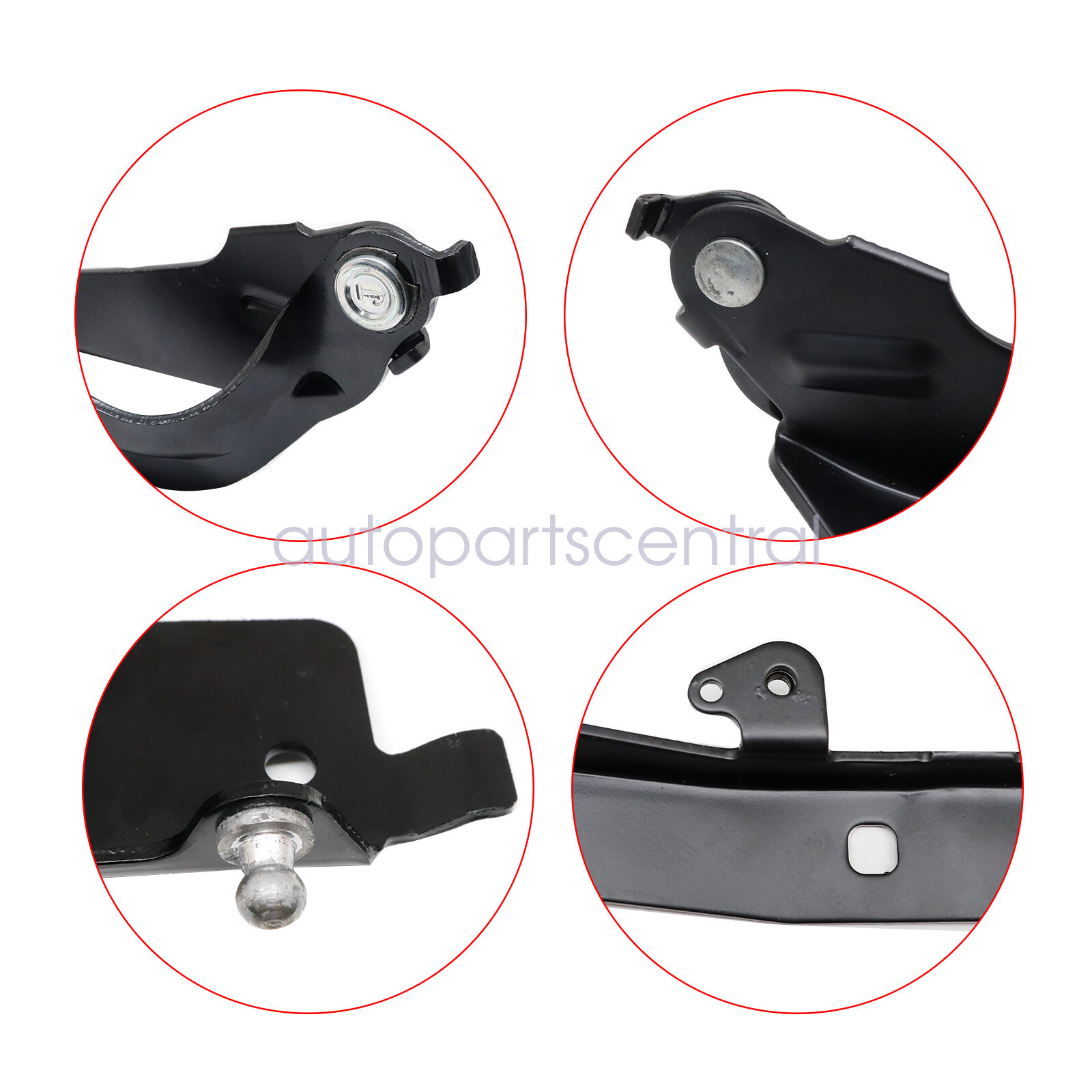 Pair Hood Hinges Set Of 2 Driver &amp; Passenger Side Coupe Left