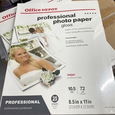 Office Depot Professional Photo Paper Brilliant Gloss 25 Sheets 8.5 x 11 S8