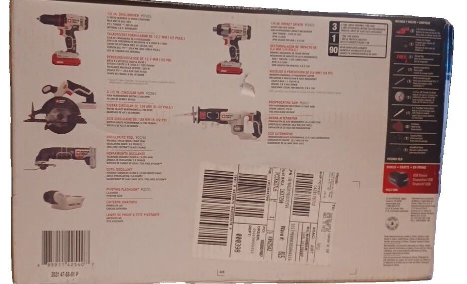 Porter Cable 6- Tool Combo Kit lithium Ion 20 V - Image 3 of 4