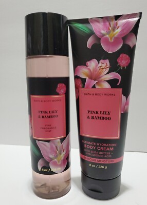 PCS SET BATH BODY WORKS PINK LILY BAMBOO BODY FRAGRANCE MIST
