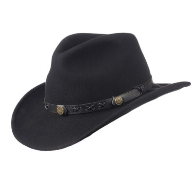 Filzhut, Westernhut ''Mackay'' von Scippis, schwarz, Lederhutband