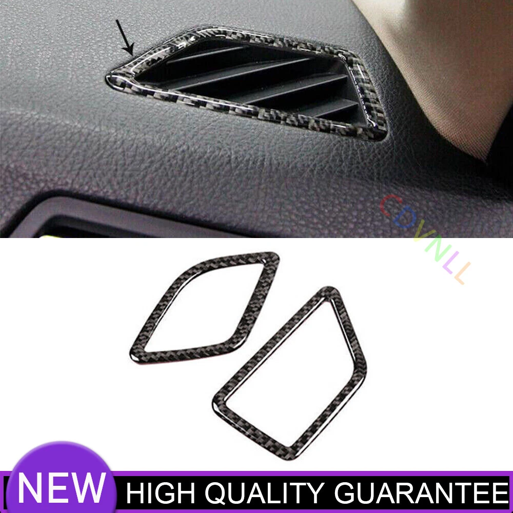 For BMW 5 Series 11-17 Real Carbon Fiber Dashboard Side Vent Overlay Cover 2PCS