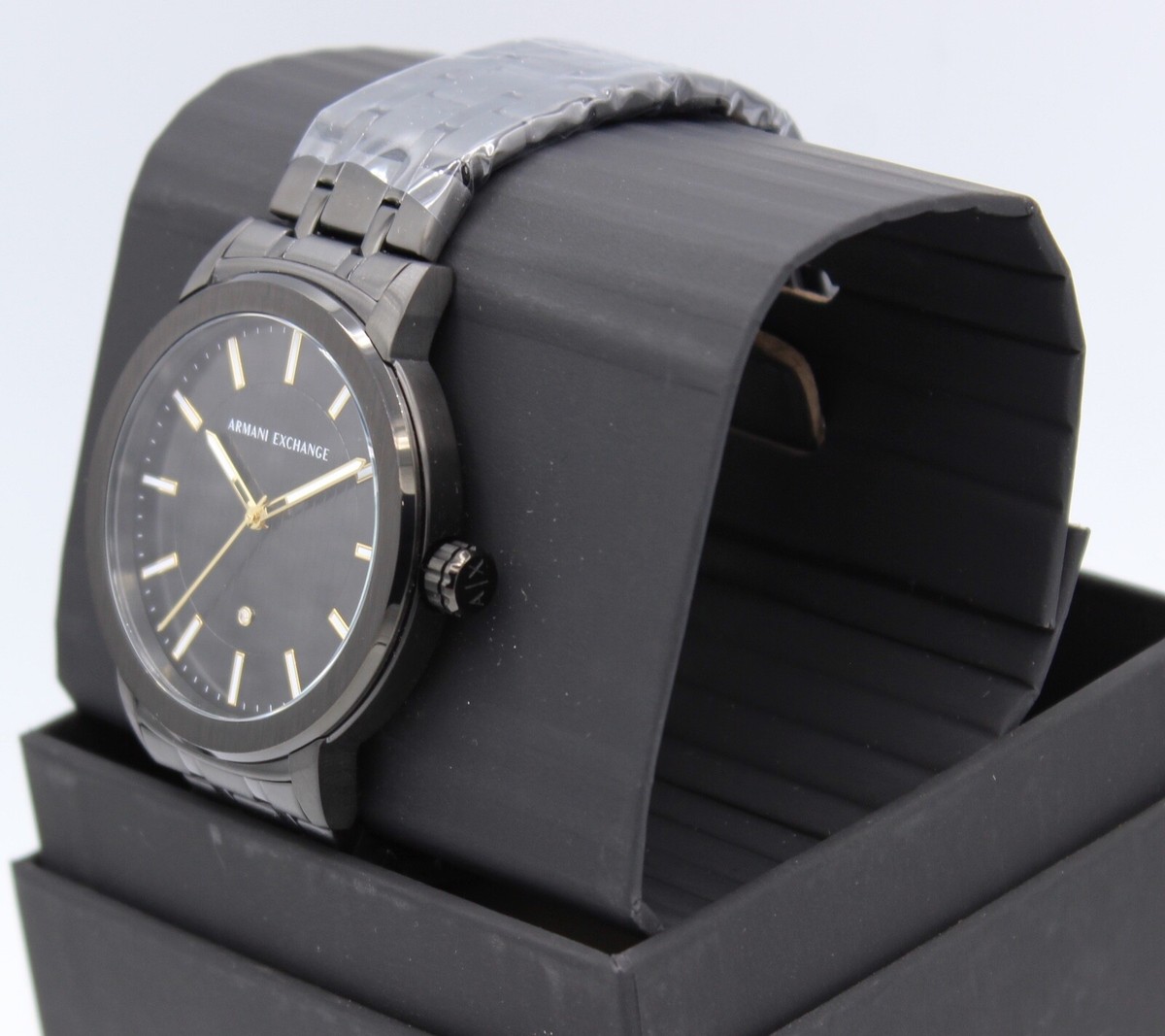 NEW AUTHENTIC ARMANI EXCHANGE DIAMOND MADDOX BLACK MEN'S AX1465